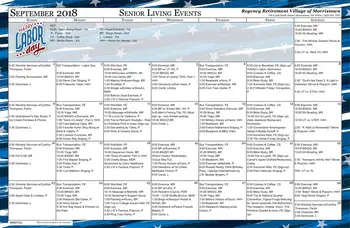 Activity Calendar of Regency Retirement Village Morristown, Assisted Living, Nursing Home, Independent Living, CCRC, Morristown, TN 13
