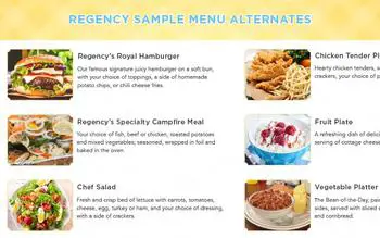 Dining menu of Regency Retirement Village Morristown, Assisted Living, Nursing Home, Independent Living, CCRC, Morristown, TN 4