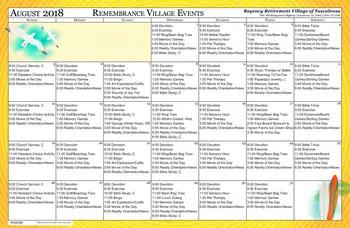Activity Calendar of Regency Retirement Tuscaloosa, Assisted Living, Nursing Home, Independent Living, CCRC, Tuscaloosa, AL 4