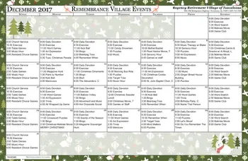Activity Calendar of Regency Retirement Tuscaloosa, Assisted Living, Nursing Home, Independent Living, CCRC, Tuscaloosa, AL 7