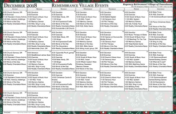 Activity Calendar of Regency Retirement Tuscaloosa, Assisted Living, Nursing Home, Independent Living, CCRC, Tuscaloosa, AL 8