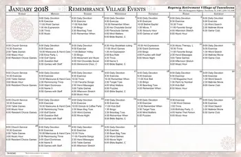 Activity Calendar of Regency Retirement Tuscaloosa, Assisted Living, Nursing Home, Independent Living, CCRC, Tuscaloosa, AL 11