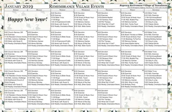 Activity Calendar of Regency Retirement Tuscaloosa, Assisted Living, Nursing Home, Independent Living, CCRC, Tuscaloosa, AL 12