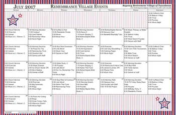 Activity Calendar of Regency Retirement Tuscaloosa, Assisted Living, Nursing Home, Independent Living, CCRC, Tuscaloosa, AL 14