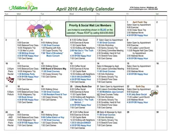 Activity Calendar of Middleton Glen, Assisted Living, Nursing Home, Independent Living, CCRC, Middleton, WI 4