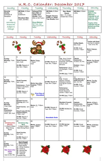 Activity Calendar of University Retirement Community, Assisted Living, Nursing Home, Independent Living, CCRC, Davis, CA 1