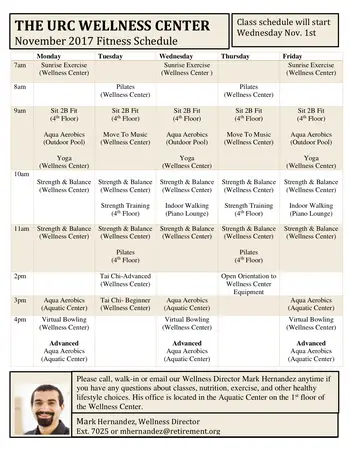 Activity Calendar of University Retirement Community, Assisted Living, Nursing Home, Independent Living, CCRC, Davis, CA 2