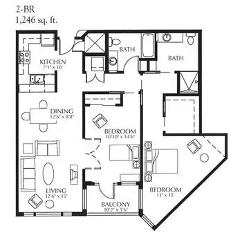Floorplan of University Retirement Community, Assisted Living, Nursing Home, Independent Living, CCRC, Davis, CA 5