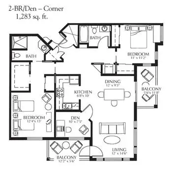 Floorplan of University Retirement Community, Assisted Living, Nursing Home, Independent Living, CCRC, Davis, CA 6