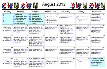 Activity Calendar of Holladay Park Plaza, Assisted Living, Nursing Home, Independent Living, CCRC, Portland, OR 1