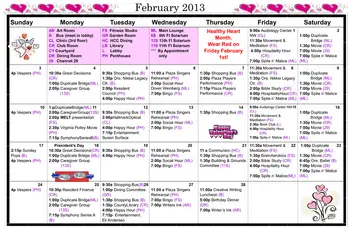 Activity Calendar of Holladay Park Plaza, Assisted Living, Nursing Home, Independent Living, CCRC, Portland, OR 2
