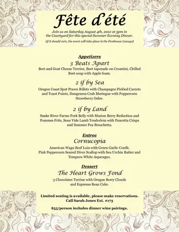 Dining menu of Holladay Park Plaza, Assisted Living, Nursing Home, Independent Living, CCRC, Portland, OR 1