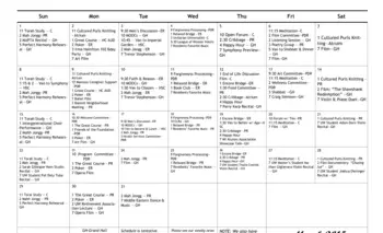 Activity Calendar of Capitol Lakes, Assisted Living, Nursing Home, Independent Living, CCRC, Madison, WI 1