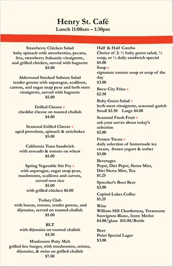 Dining menu of Capitol Lakes, Assisted Living, Nursing Home, Independent Living, CCRC, Madison, WI 1