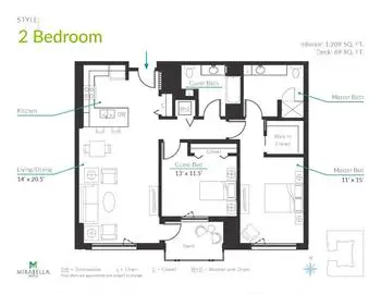 Floorplan of Mirabella Seattle, Assisted Living, Nursing Home, Independent Living, CCRC, Seattle, WA 8