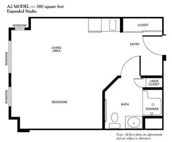 Floorplan of Saratoga Retirement Community, Assisted Living, Nursing Home, Independent Living, CCRC, Saratoga, CA 1