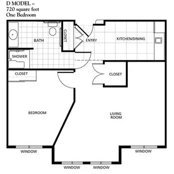 Floorplan of Saratoga Retirement Community, Assisted Living, Nursing Home, Independent Living, CCRC, Saratoga, CA 5