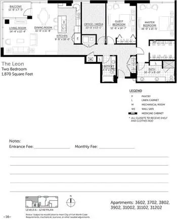 Floorplan of Trinity Terrace, Assisted Living, Nursing Home, Independent Living, CCRC, Fort Worth, TX 8