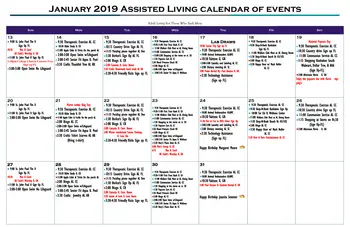 Activity Calendar of Riverside Senior Life at Kankakee, Assisted Living, Nursing Home, Independent Living, CCRC, Kankakee, IL 2