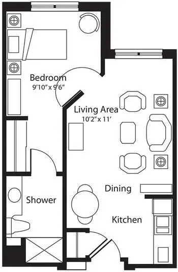Floorplan of Riverside Senior Life at Kankakee, Assisted Living, Nursing Home, Independent Living, CCRC, Kankakee, IL 1