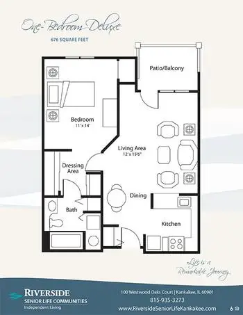 Floorplan of Riverside Senior Life at Kankakee, Assisted Living, Nursing Home, Independent Living, CCRC, Kankakee, IL 9