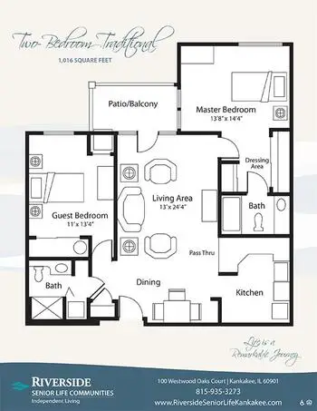 Floorplan of Riverside Senior Life at Kankakee, Assisted Living, Nursing Home, Independent Living, CCRC, Kankakee, IL 13