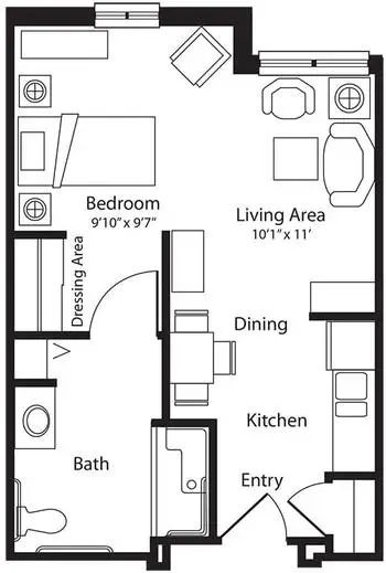 Floorplan of Riverside Senior Life at Kankakee, Assisted Living, Nursing Home, Independent Living, CCRC, Kankakee, IL 14