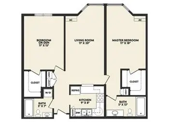 Floorplan of The Willows at Westborough, Assisted Living, Nursing Home, Independent Living, CCRC, Westborough, MA 7