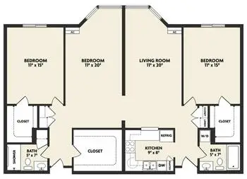 Floorplan of The Willows at Westborough, Assisted Living, Nursing Home, Independent Living, CCRC, Westborough, MA 8