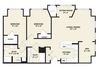 Floorplan of The Willows at Worcester, Assisted Living, Nursing Home, Independent Living, CCRC, Worcester, MA 8