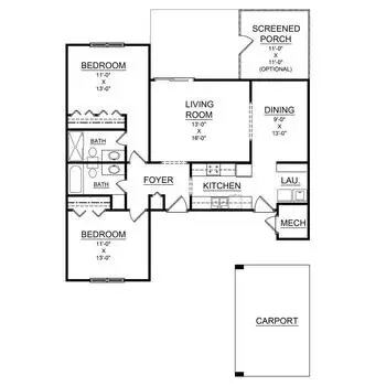 Floorplan of Martha Franks Retirement Community, Assisted Living, Nursing Home, Independent Living, CCRC, Laurens, SC 2