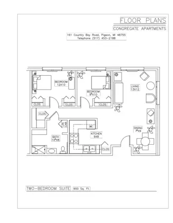 Floorplan of Country Bay Village, Assisted Living, Nursing Home, Independent Living, CCRC, Pigeon, MI 3