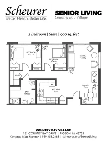 Floorplan of Country Bay Village, Assisted Living, Nursing Home, Independent Living, CCRC, Pigeon, MI 6