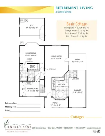 Floorplan of Jenners Pond, Assisted Living, Nursing Home, Independent Living, CCRC, West Grove, PA 7