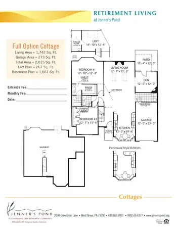 Floorplan of Jenners Pond, Assisted Living, Nursing Home, Independent Living, CCRC, West Grove, PA 8