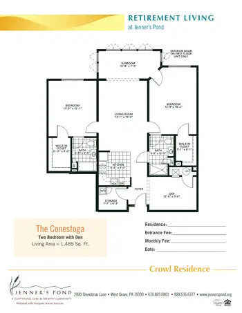 Floorplan of Jenners Pond, Assisted Living, Nursing Home, Independent Living, CCRC, West Grove, PA 11