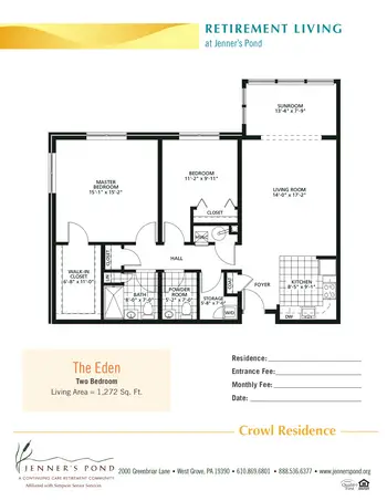 Floorplan of Jenners Pond, Assisted Living, Nursing Home, Independent Living, CCRC, West Grove, PA 12