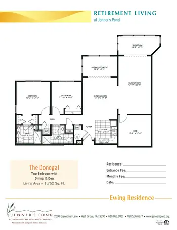 Floorplan of Jenners Pond, Assisted Living, Nursing Home, Independent Living, CCRC, West Grove, PA 18