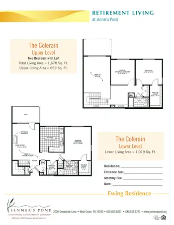 Floorplan of Jenners Pond, Assisted Living, Nursing Home, Independent Living, CCRC, West Grove, PA 19