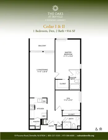 Floorplan of Oaks at Denville, Assisted Living, Nursing Home, Independent Living, CCRC, Denville, NJ 2