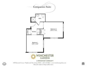 Floorplan of Winchester Gardens, Assisted Living, Nursing Home, Independent Living, CCRC, Maplewood, NJ 1