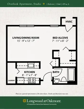 Floorplan of Longwood at Oakmont, Assisted Living, Nursing Home, Independent Living, CCRC, Verona, PA 16