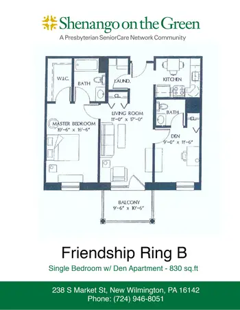 Floorplan of Shenango on the Green, Assisted Living, Nursing Home, Independent Living, CCRC, New Wilmington, PA 6
