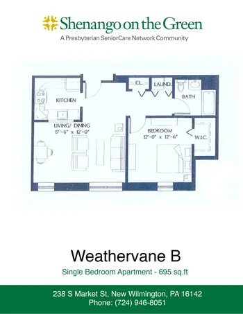 Floorplan of Shenango on the Green, Assisted Living, Nursing Home, Independent Living, CCRC, New Wilmington, PA 13