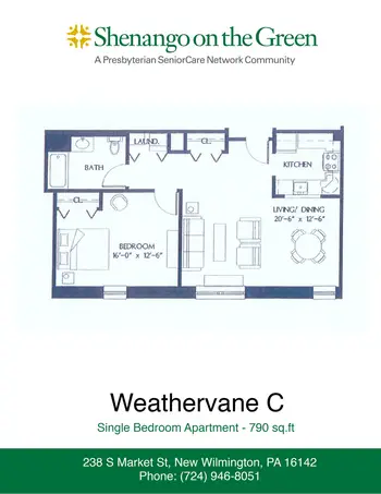 Floorplan of Shenango on the Green, Assisted Living, Nursing Home, Independent Living, CCRC, New Wilmington, PA 14