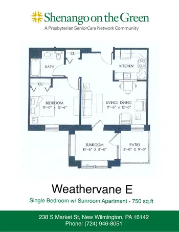 Floorplan of Shenango on the Green, Assisted Living, Nursing Home, Independent Living, CCRC, New Wilmington, PA 15