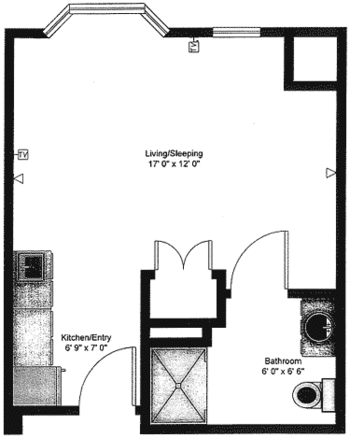 Floorplan of Wesley Towers, Assisted Living, Nursing Home, Independent Living, CCRC, Hutchinson, KS 1