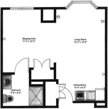 Floorplan of Wesley Towers, Assisted Living, Nursing Home, Independent Living, CCRC, Hutchinson, KS 2