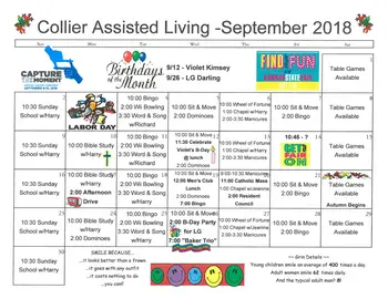 Activity Calendar of Wesley Towers, Assisted Living, Nursing Home, Independent Living, CCRC, Hutchinson, KS 4