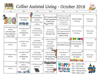 Activity Calendar of Wesley Towers, Assisted Living, Nursing Home, Independent Living, CCRC, Hutchinson, KS 6